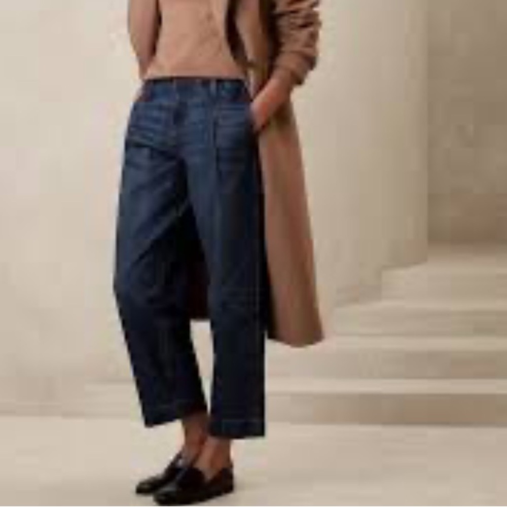 Banana Republic Factory Lux‎ Mid Rise Straight Leg Cropped Denim Jeans